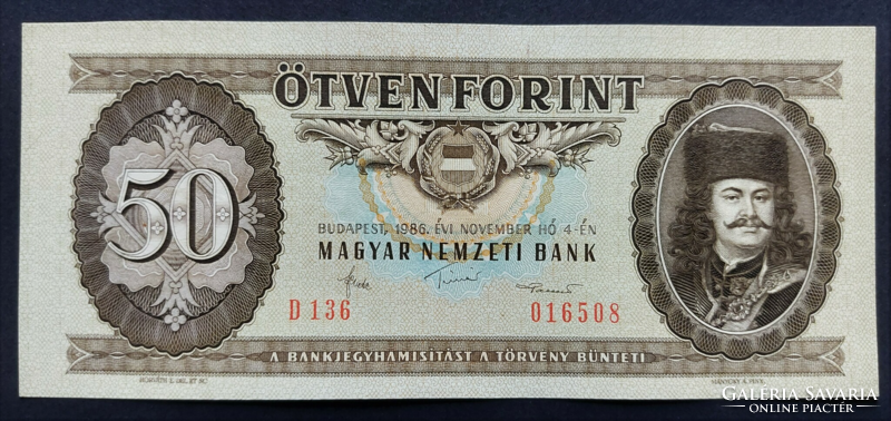 50 Forint 1986, EF+