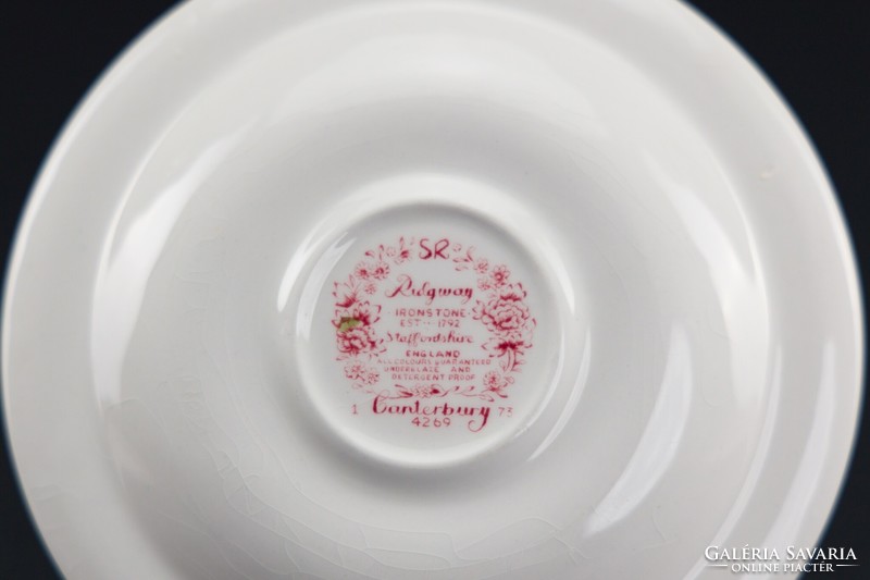 Staffordshire Ridgway Canterbury angol porcelán, tányér alátétek, 5 darab.
