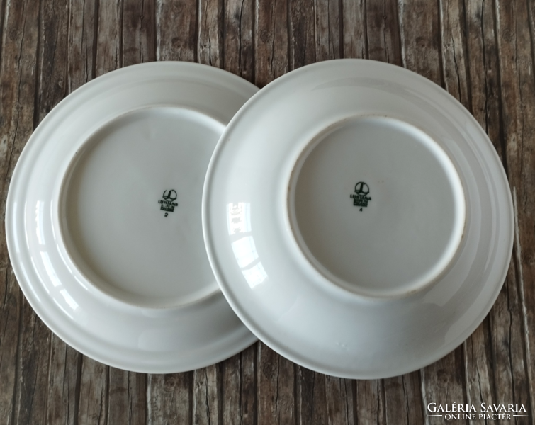 A set of porcelain children's flat and deep plates with a fairytale pattern