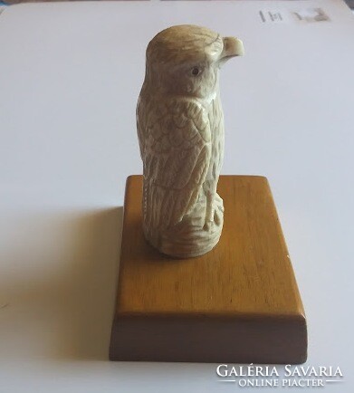 Carved bone stick end