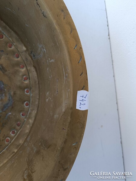 Antik konyhai eszköz sárgaréz réz mosdó lavór zöldségmosó edény 742 8387