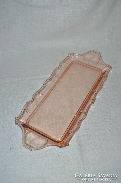 Pink glass serving tray ( dbz 0088 )