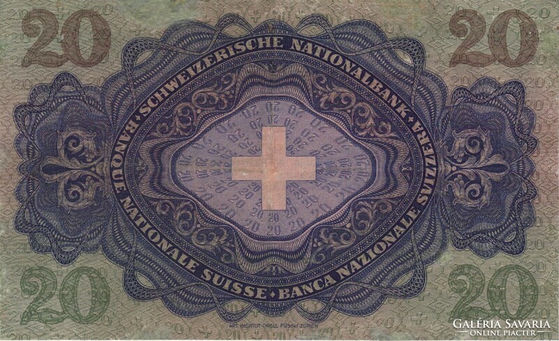 20 frank francs franken 1946 Svájc
