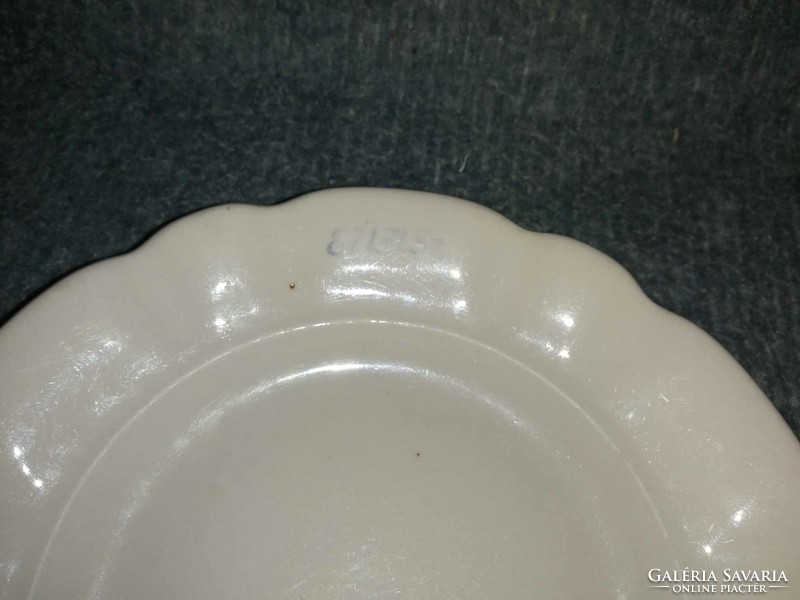 Antik Zsolnay porcelán feliratos kistányér (A5)