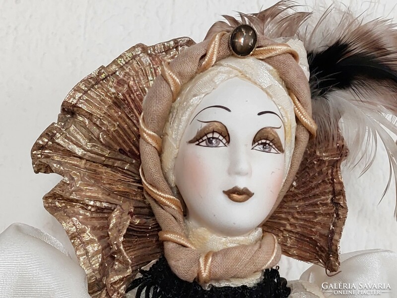 Venetian porcelain doll retro carnival ornament carnival old souvenir decoration 46 cm