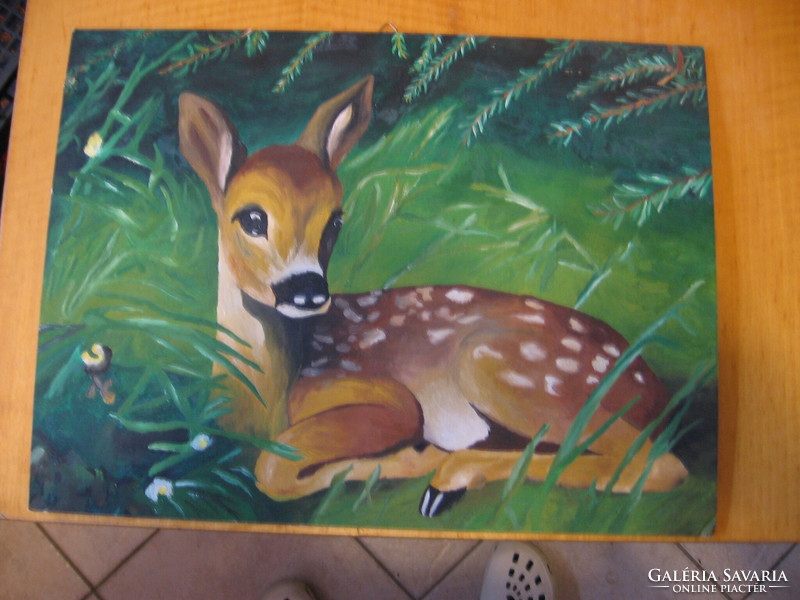Őzike, Bambi festett kép 1980