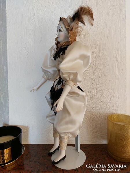 Venetian porcelain doll retro carnival ornament carnival old souvenir decoration 46 cm
