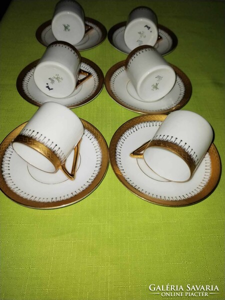 Antique pirkenhammer porcelain 6-piece mocha cups with saucers