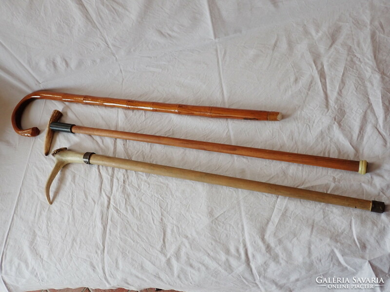 3 Pieces of an old walking stick or walking stick.........