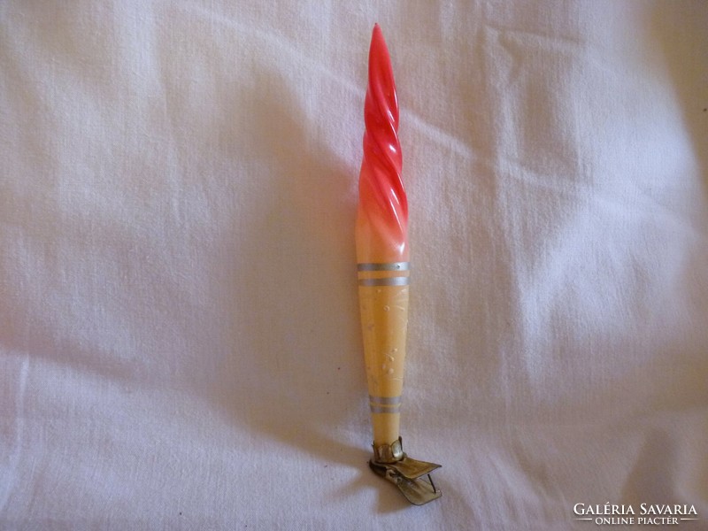 Old glass Christmas tree decoration! - Candle! (Clip!)