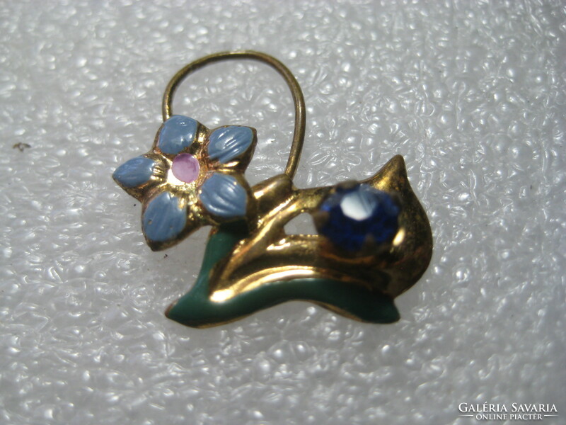 Earrings, gold-plated and enameled 2 cm, in the condition shown in the picture