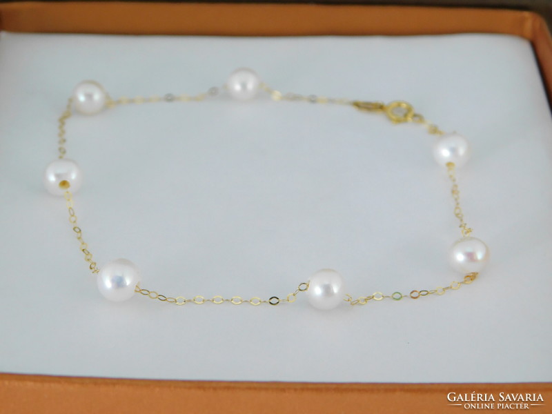 18K gold bracelet with pearls