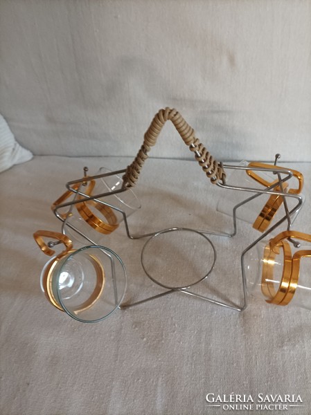 Retro coffee and cappuccino glasses with holders