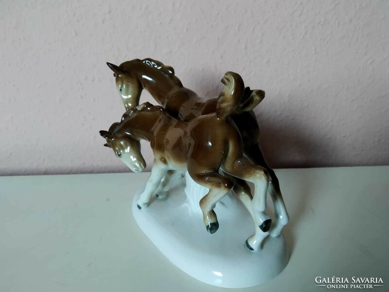 Carl scheidig kunst - Grafenthal porcelain, two horses, marked, with small damage, approx. 1950-1960