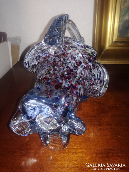 Murano blown colored glass candy basket - art&decoration
