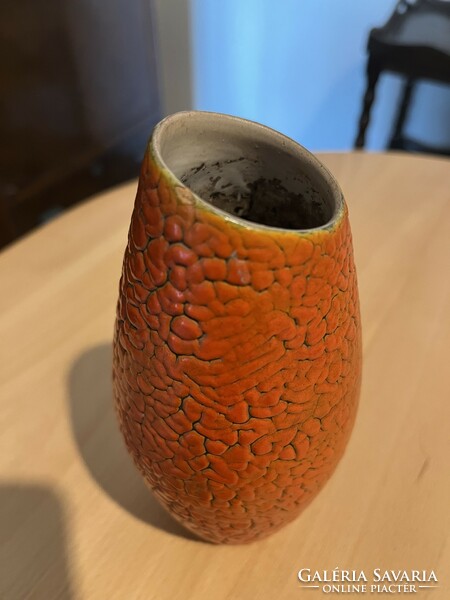 Retro narancssárga kerámia váza