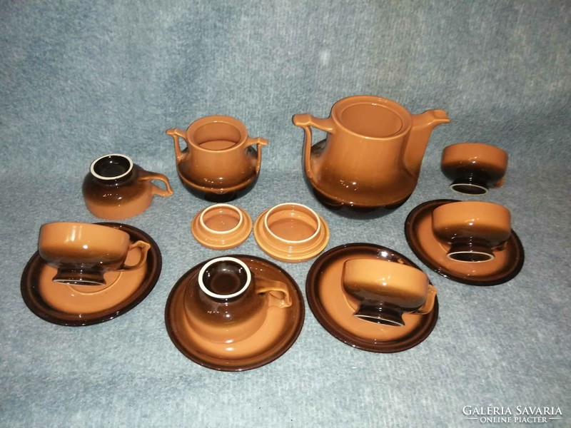Retro barna kerámia kávéskészlet (18K)
