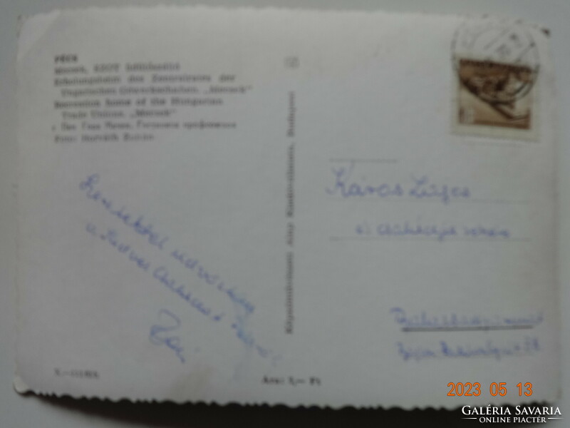 Régi képeslap: Pécs, Mecsek, SZOT üdülőszálló (1961)