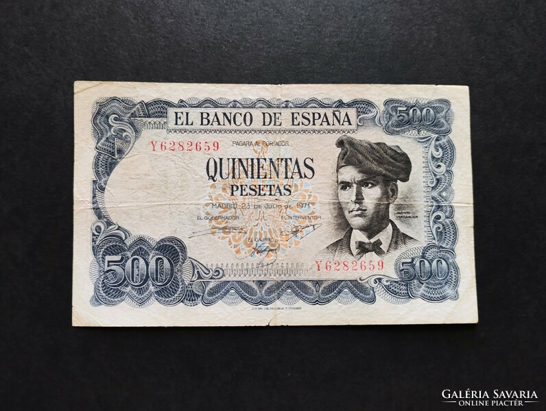 Spanyolország 500 Pesetas 1971, F+