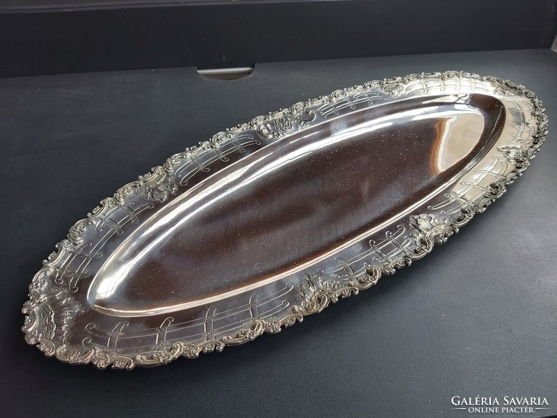 800 silver neo-rococo fish tray, 1339g - marked, beautiful, usable size!