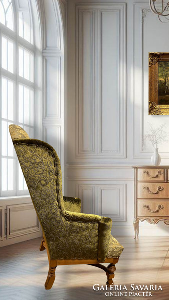 Unique classic style reading armchair - winged armchair