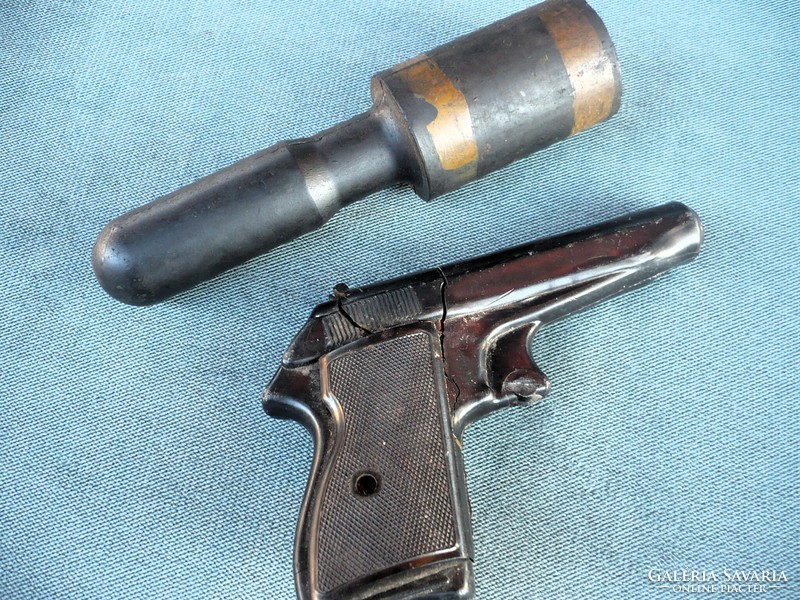 Old PA-63 training pistol and hand grenade