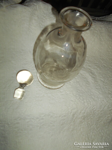 Antik csiszolt  súlyos  üveg palack-eredeti dugóval