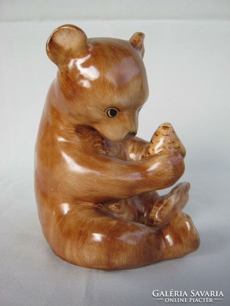 Bodrogkeresztúr ceramic teddy bear 15 cm
