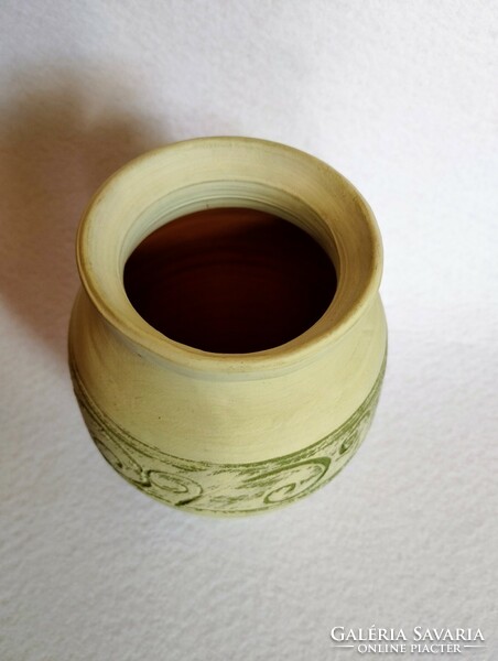 Pastel green earthenware vase
