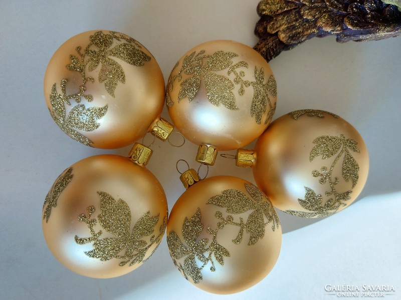 Glass Christmas tree decoration modern golden sphere glass decoration 5 pcs