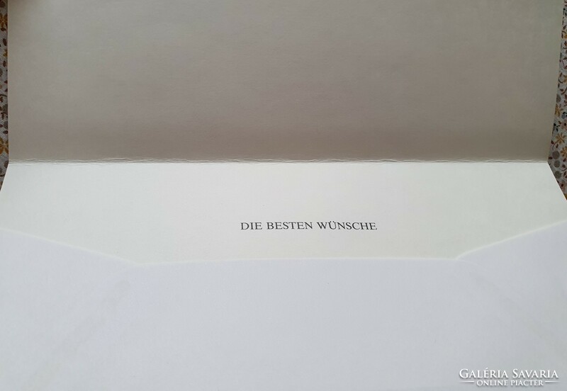 Jókívánság képeslap borítékkal üdvözlőlap üdvözlőkártya levelezőlap postatiszta német pillangó minta
