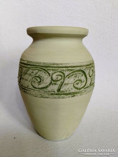 Pastel green earthenware vase