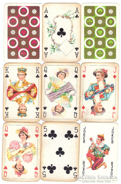 28. French card double deck 104 + 6 jokers playing card factory circa 1970 heavily used