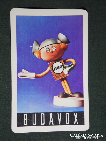 Kártyanaptár, BUDAVOX híradástechnikai vállalat, Budapest, reklám figura baba, 1971,   (5)