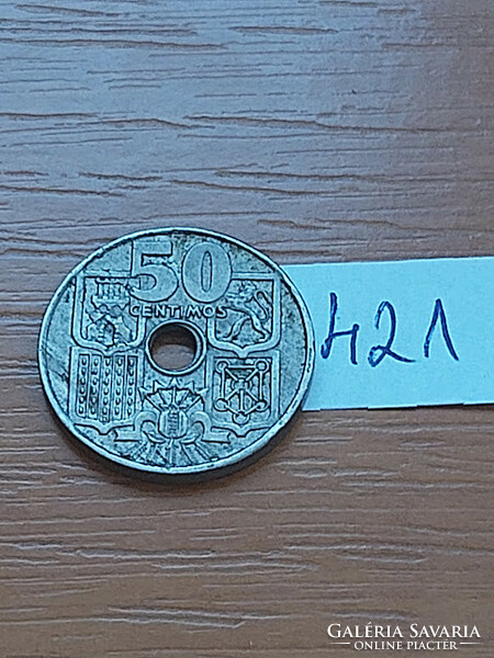 Spain 50 cm 1949 copper-nickel francisco franco 421