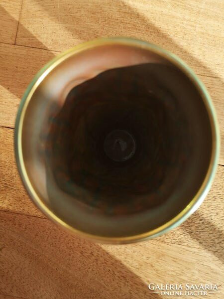 Eozin zsolnay szüretelő pohár