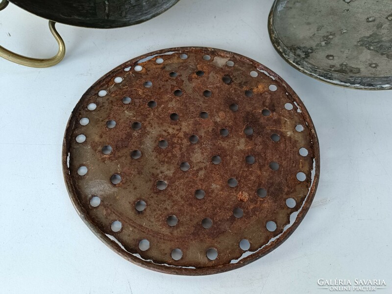 Antik konyhai eszköz sárgaréz réz edény fedővel 741 8386