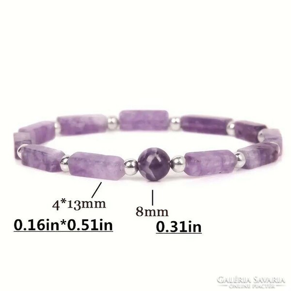 Flexible amethyst natural 8mm bracelet