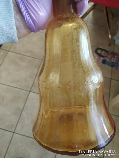 Amber colored broken glass and bottle for sale!