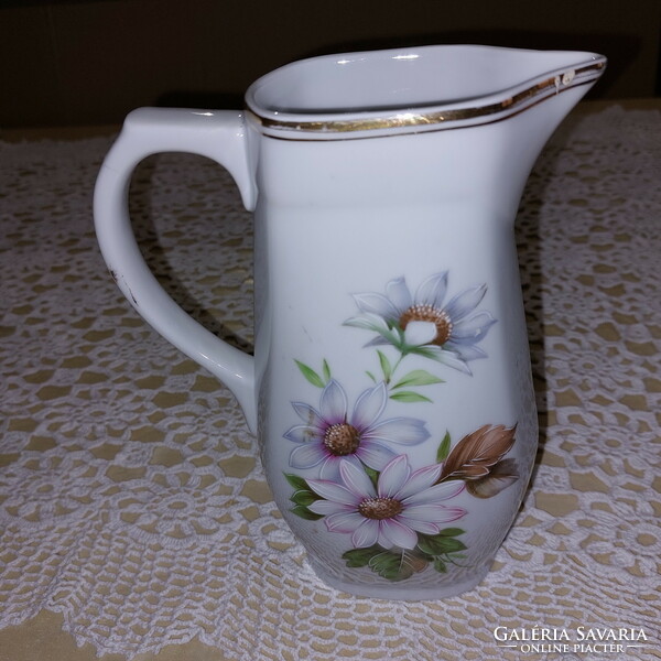 Zsolnay rare floral jug with gold rim