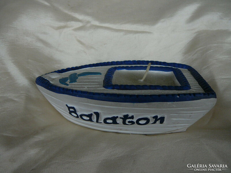 Ceramic balaton boat candle