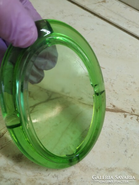 Green broken glass ashtray for sale!