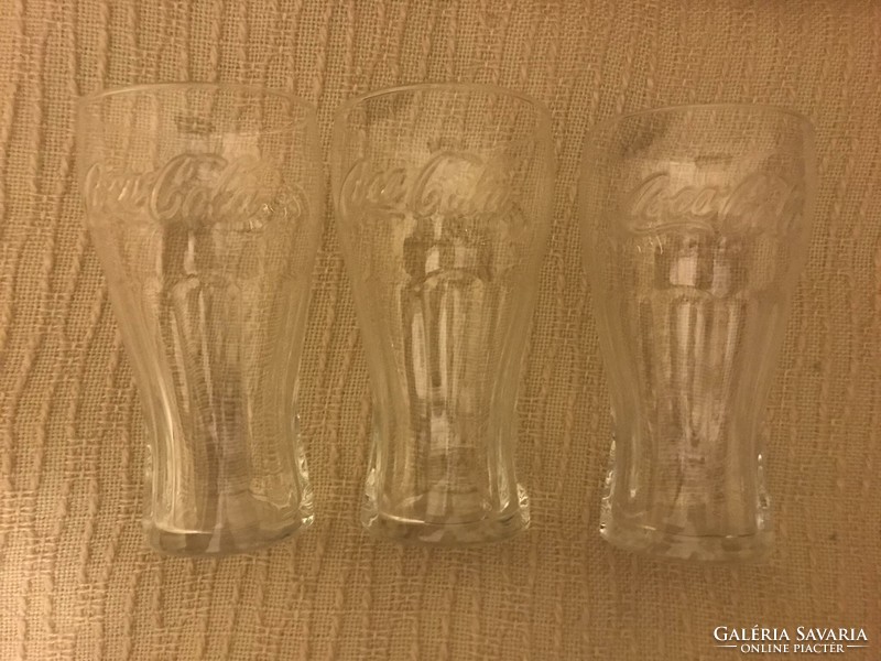 3 pieces of coca cola glass