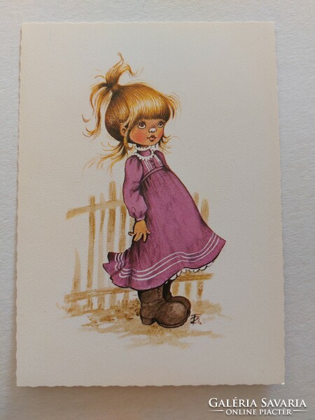 Retro képeslap 1985 kislány