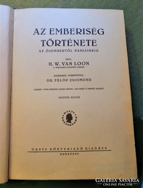 Könyv régiség: Az emberiség története / 1931/. Gazdagon illusztrált kötet!