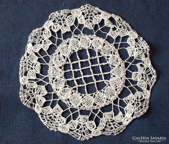 Small tablecloth, beaten lace 15.5 cm handmade
