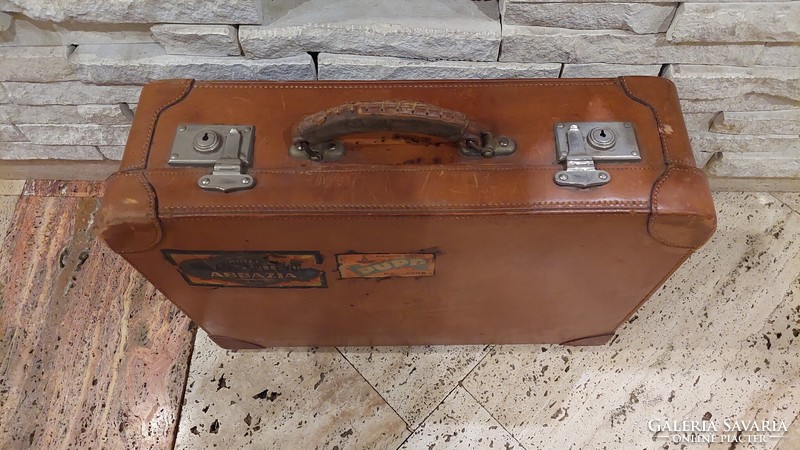 Old leather suitcase