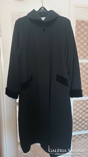 Elegant long fabric jacket dark gray modern xxl