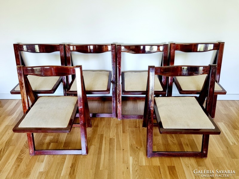 Mid-century folding chairs (6 pcs.)