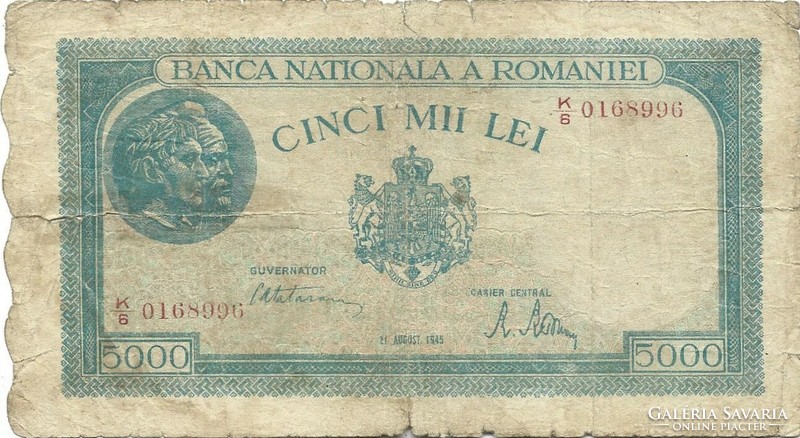 5000 Lei 1945 Romania 1.
